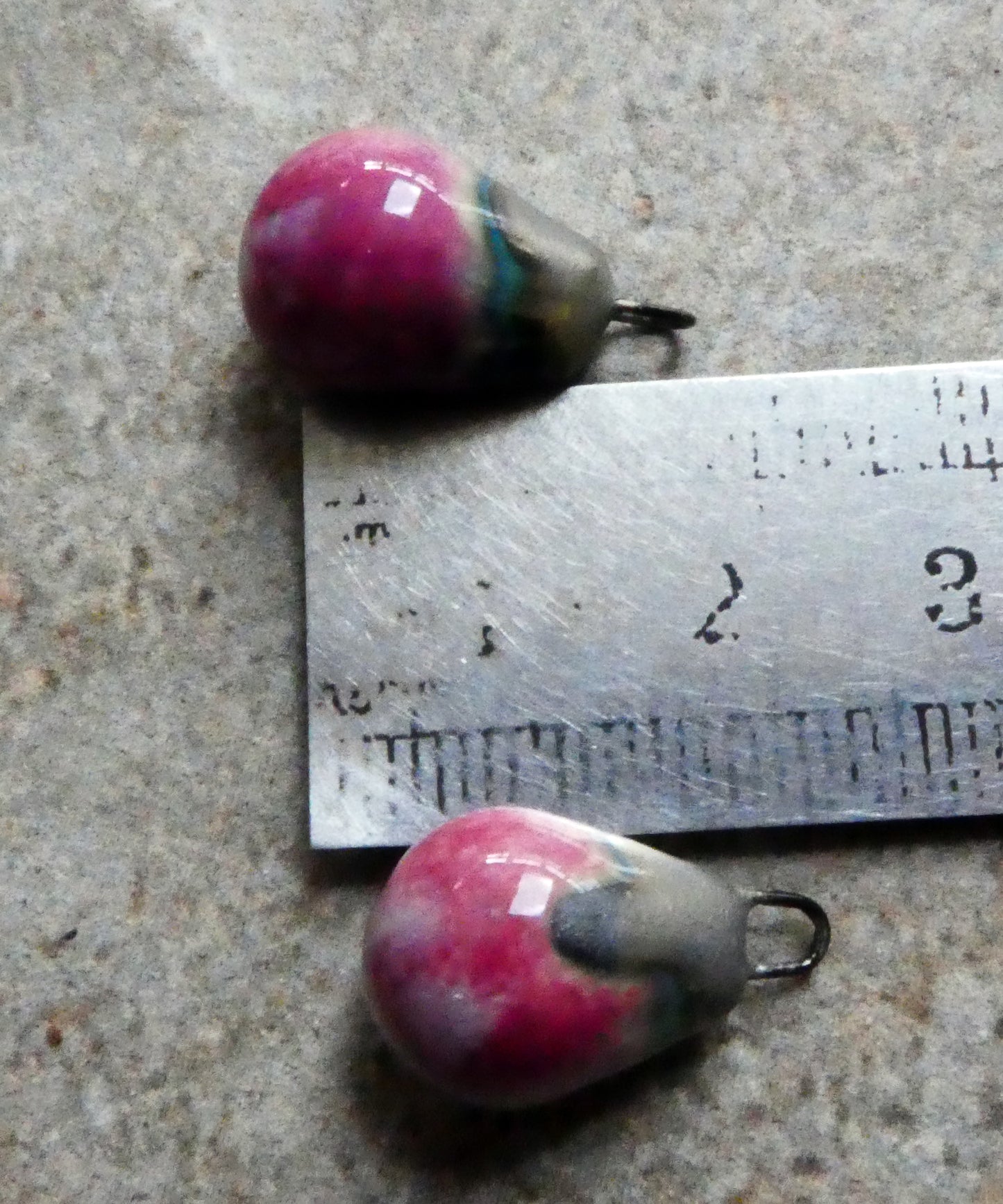 Ceramic Drops Earring Charms- Berry Crackle