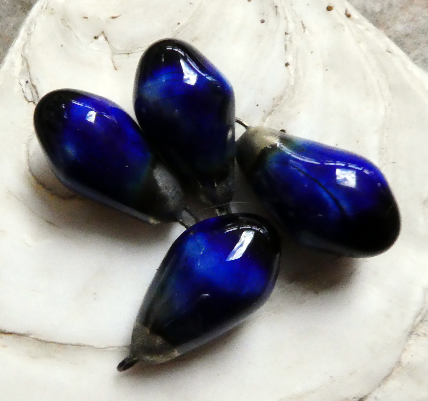 Ceramic Drops Earring Charms- Cobalt