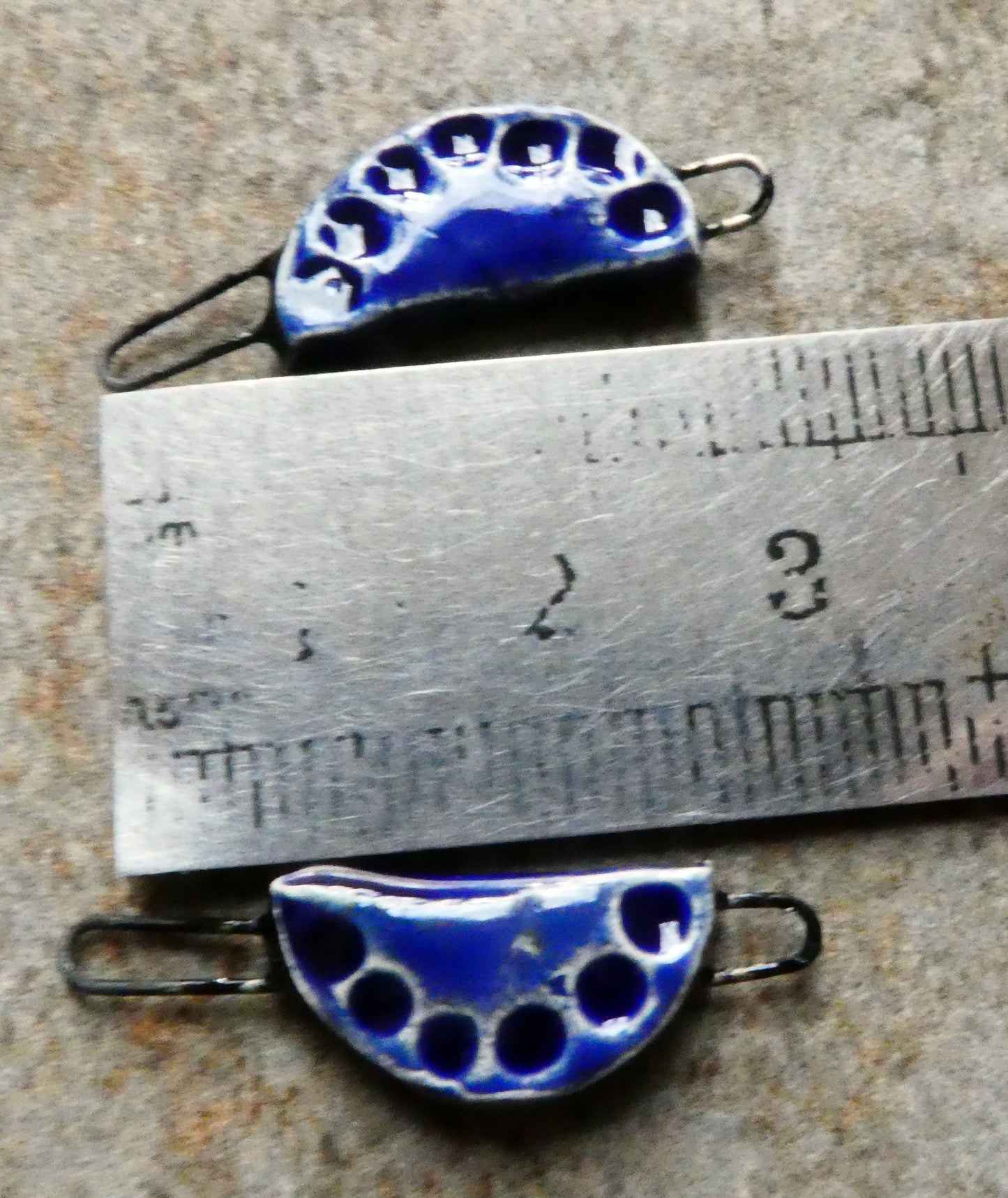 Ceramic Little Gyoza Connectors - Cobalt
