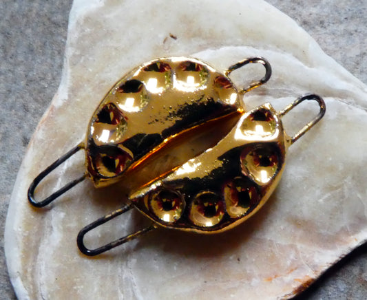 Ceramic Little Gyoza Connectors -Gold Lustre