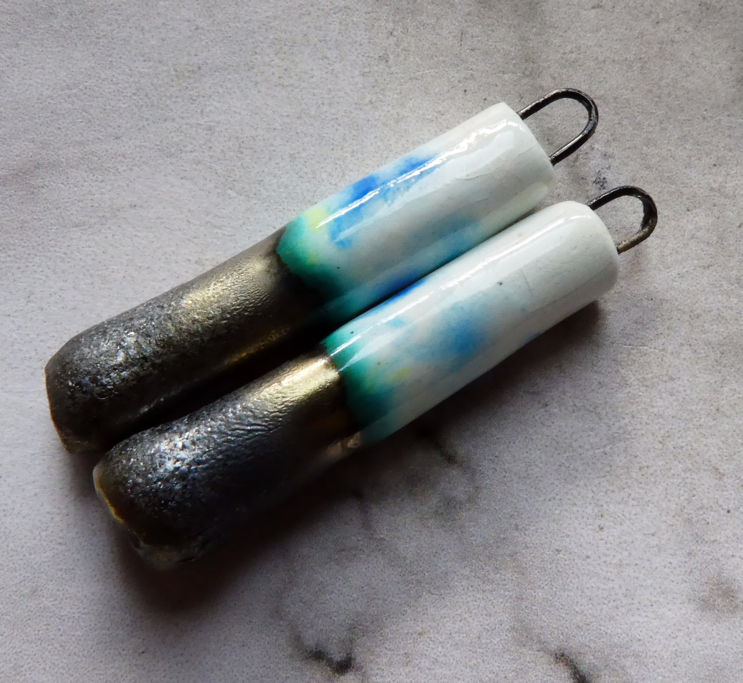 Porcelain Sticks Earring Charms -Gogh Iris