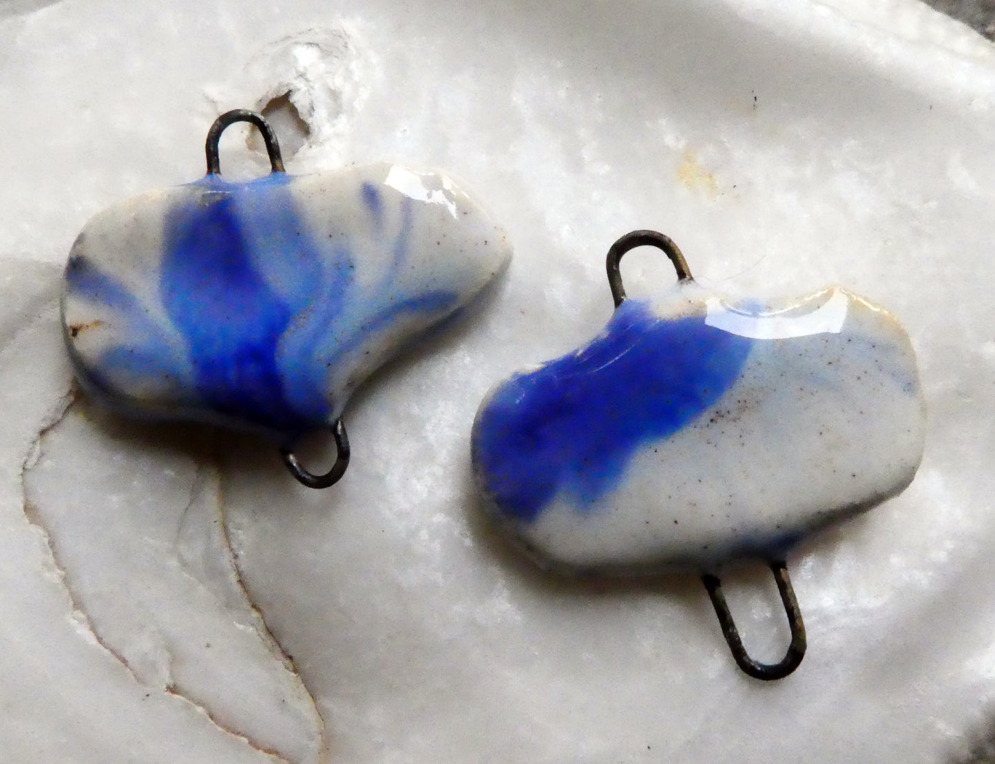 Ceramic Cloud Earring Connectors