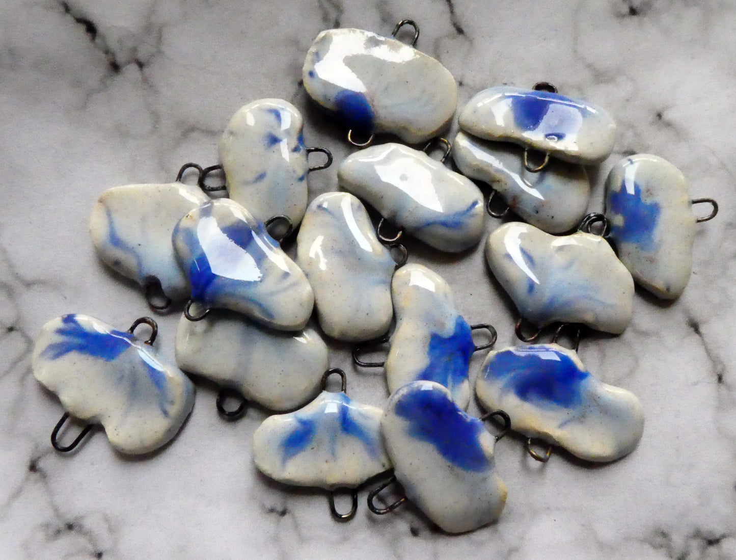 Ceramic Cloud Earring Connectors