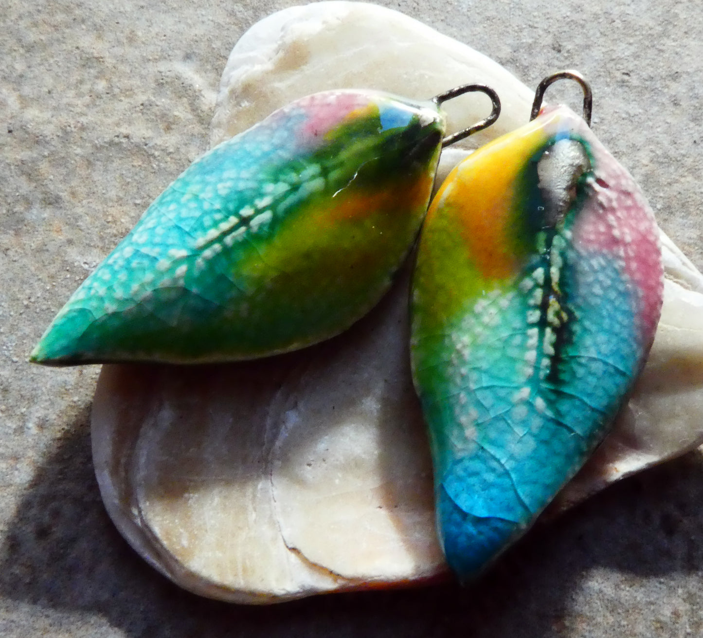 Ceramic Super Slim Spring Leaf Earring Charms #28