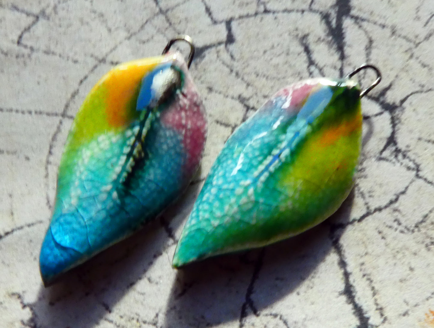 Ceramic Super Slim Spring Leaf Earring Charms #28