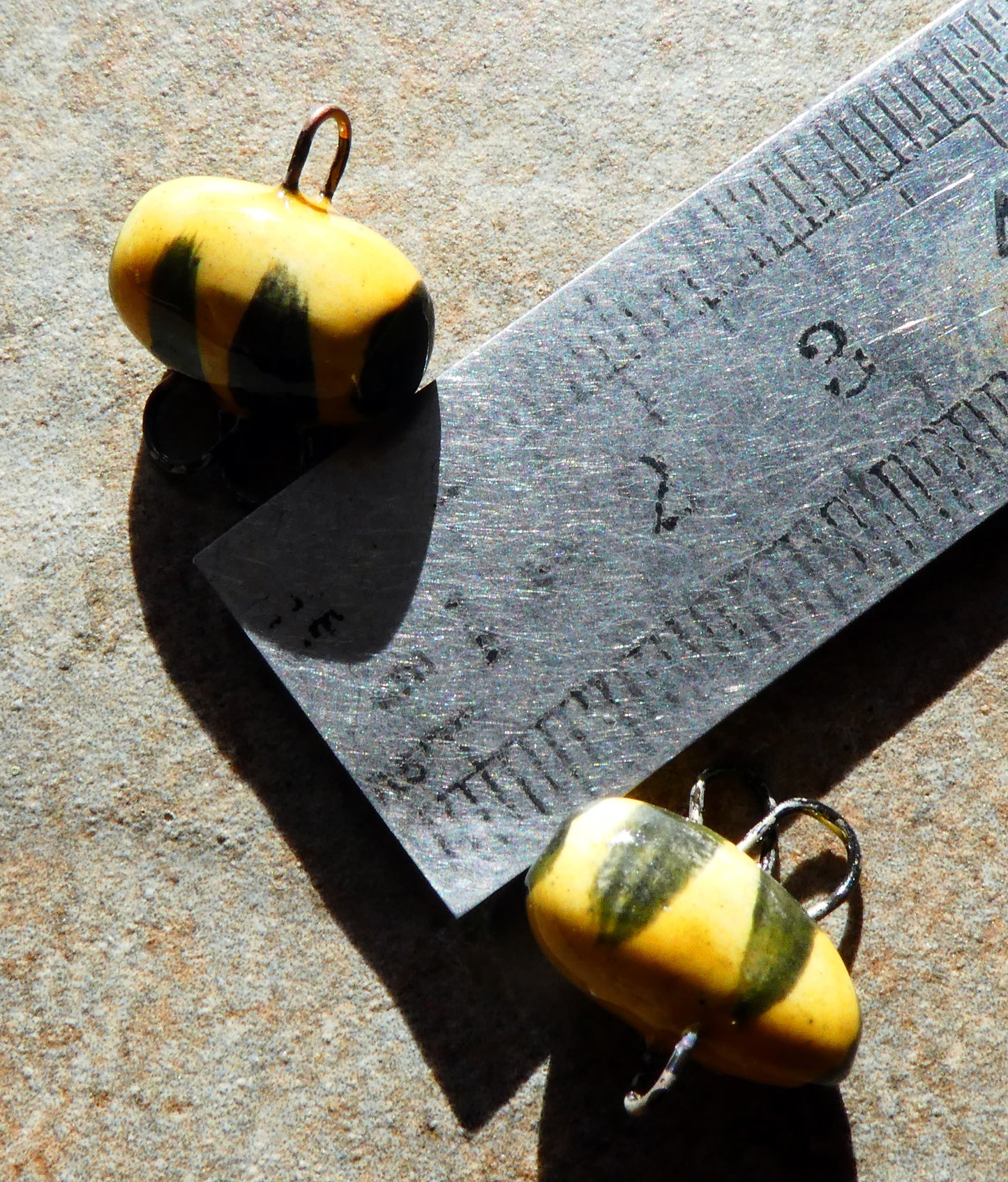 Ceramic Bumblebee  Earring Connectors