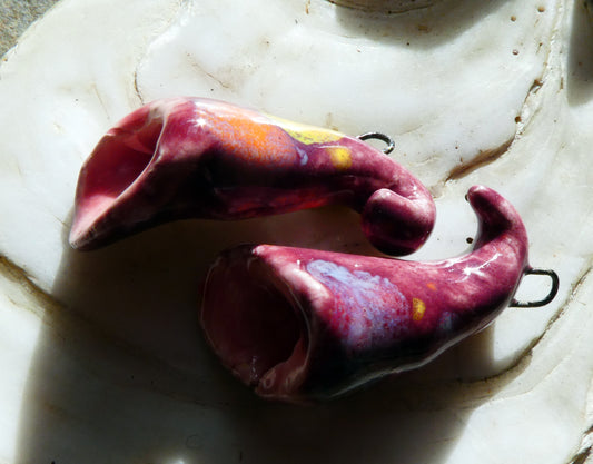 Ceramic Foxglove Flower Earring Charms - Floral Fantasy