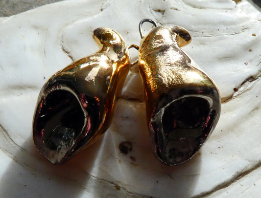 Ceramic Foxglove Flower Earring Charms - Gold