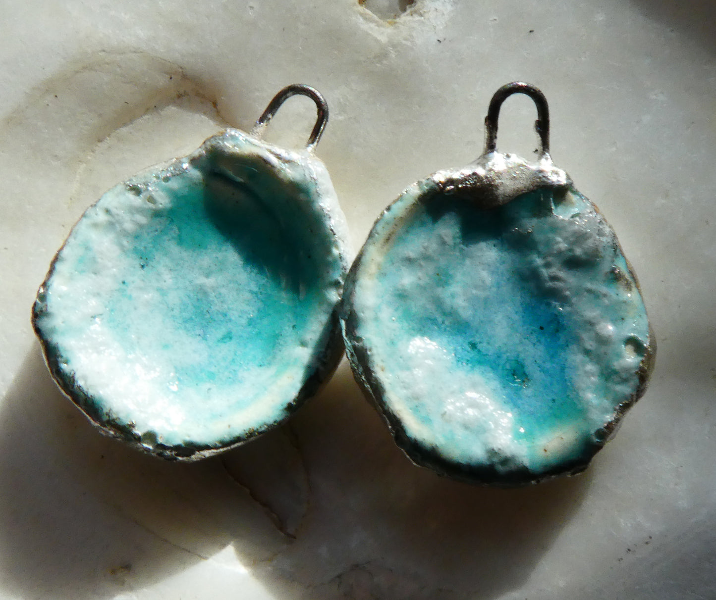 Ceramic Swirling Pool Earring Charms - Larimar