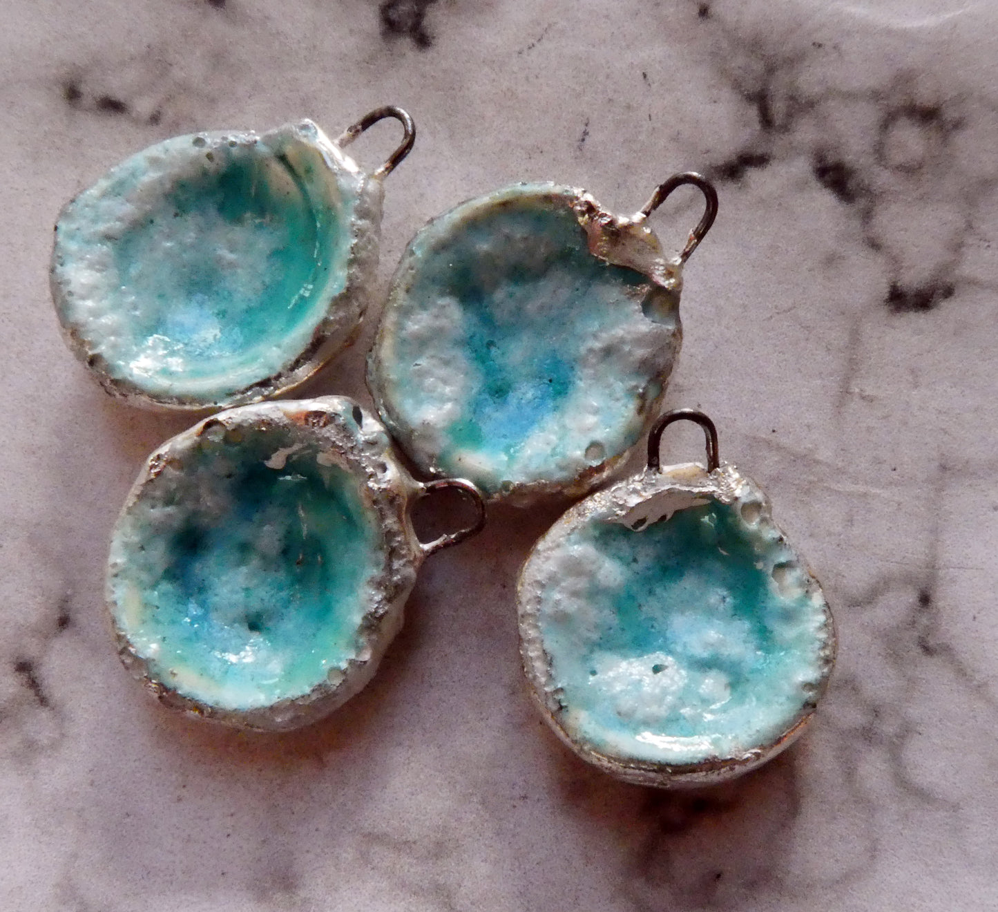 Ceramic Swirling Pool Earring Charms - Larimar