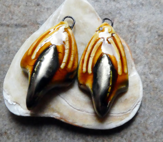 Ceramic Talon Charms- Cognac