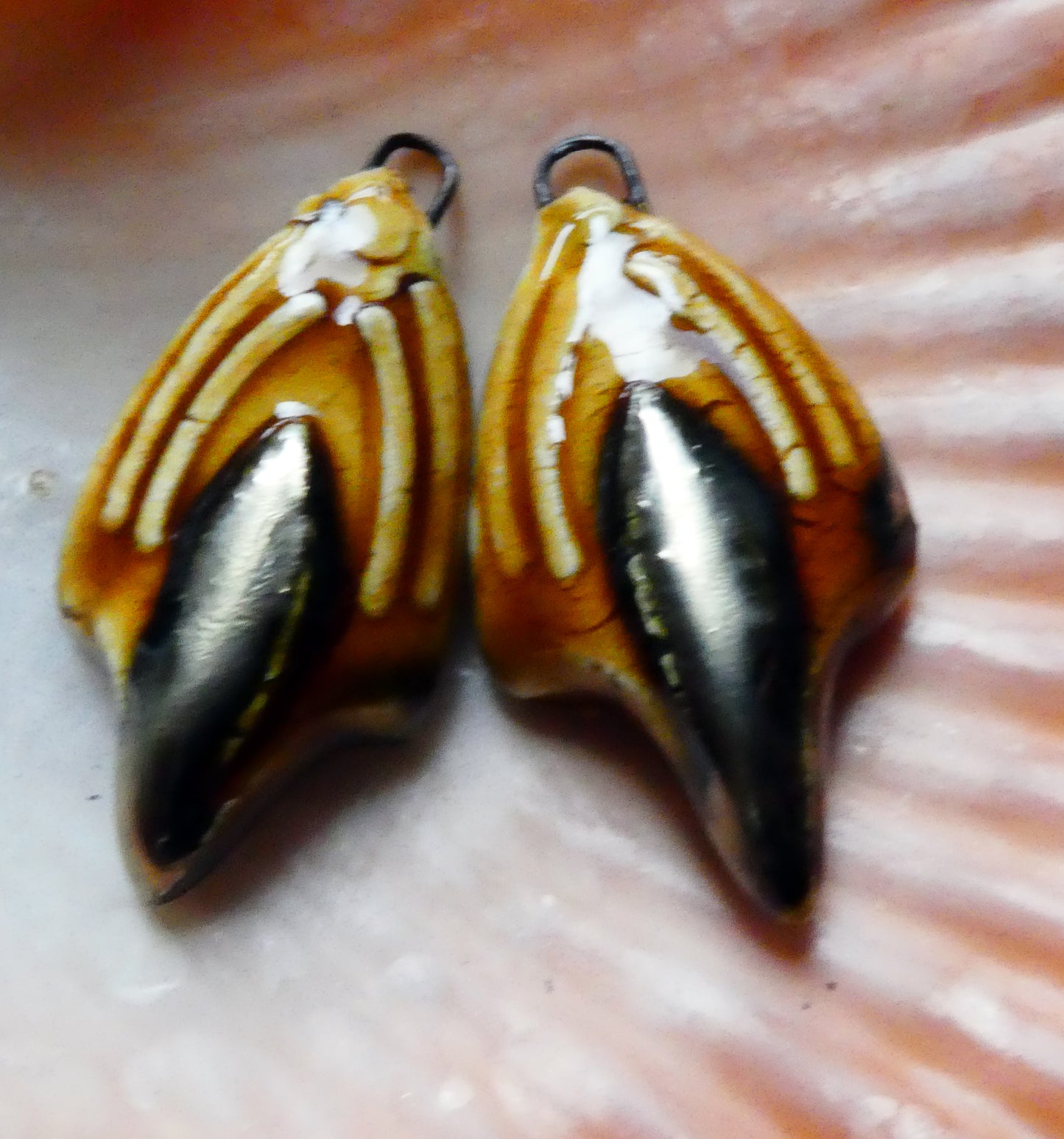 Ceramic Talon Charms- Cognac