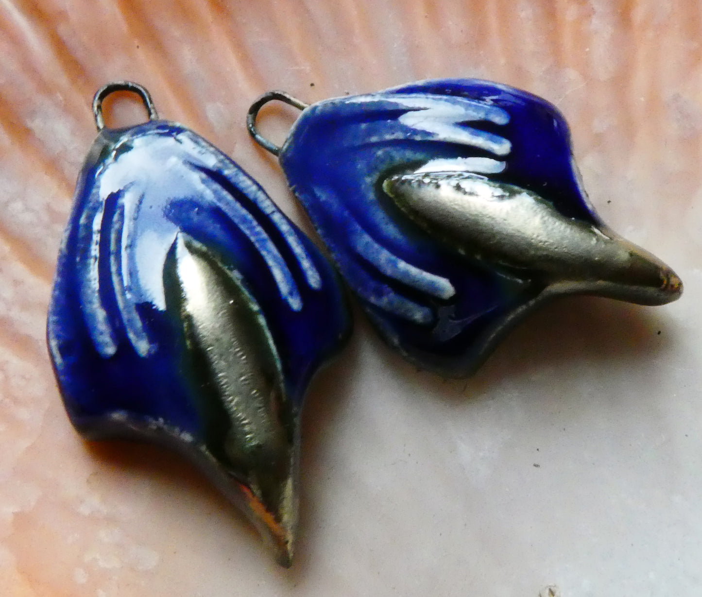 Ceramic Talon Charms- Mirror Blue