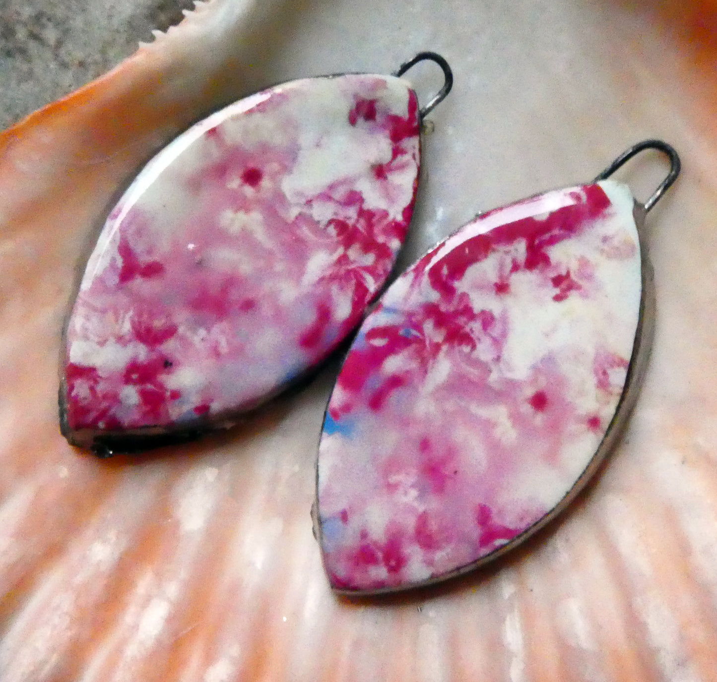 Ceramic Floral Pattern Decal Earring Drops #10