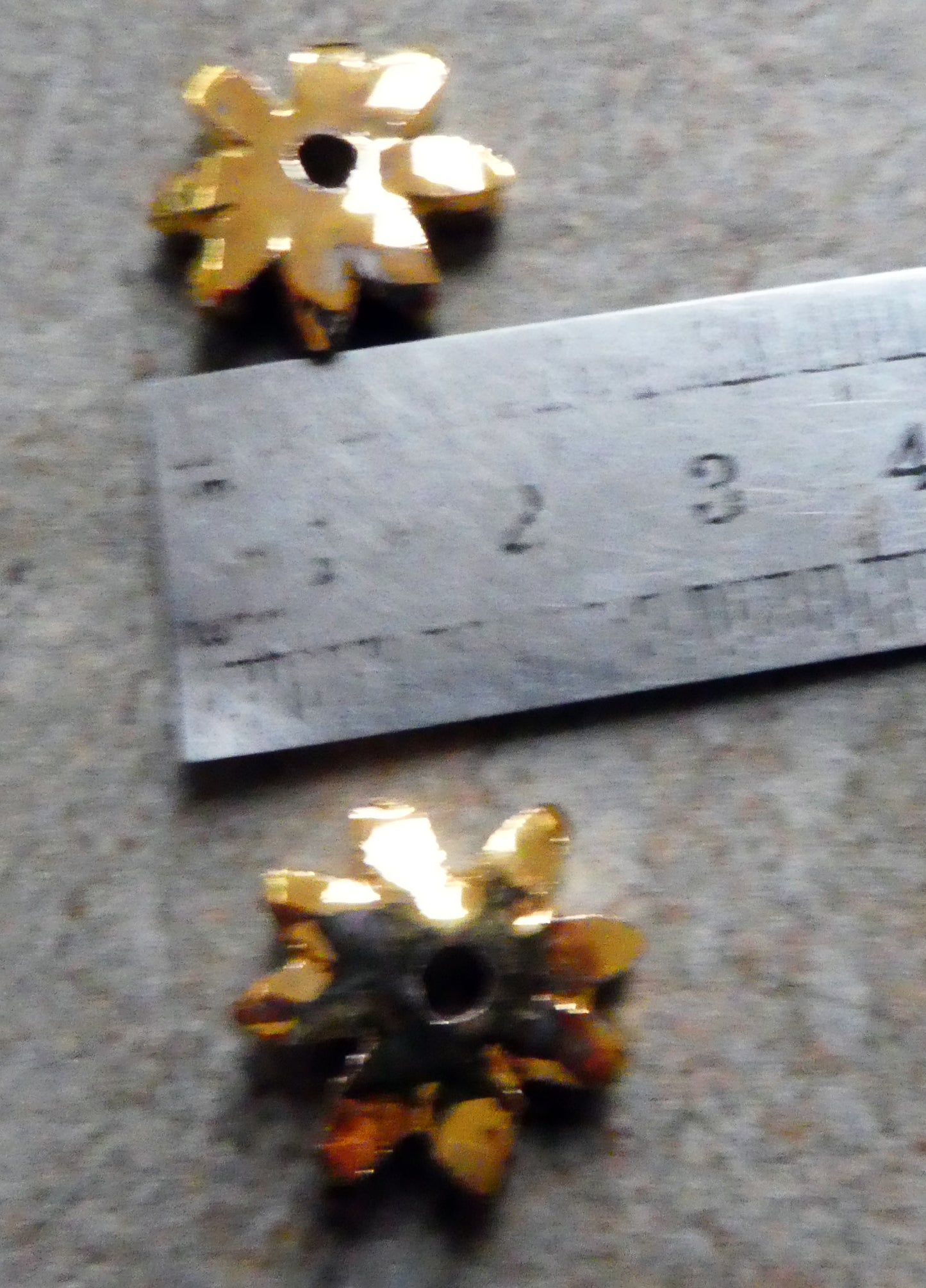 Ceramic Little  Flower Beads -Gold Lustre