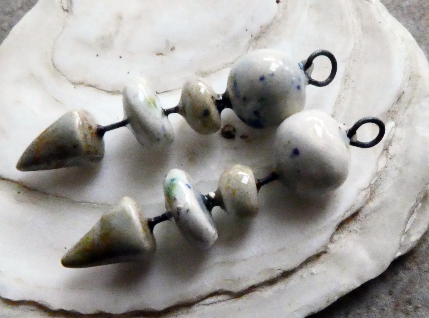 Ceramic Mixed Shape Dangles -Seawind and Stone