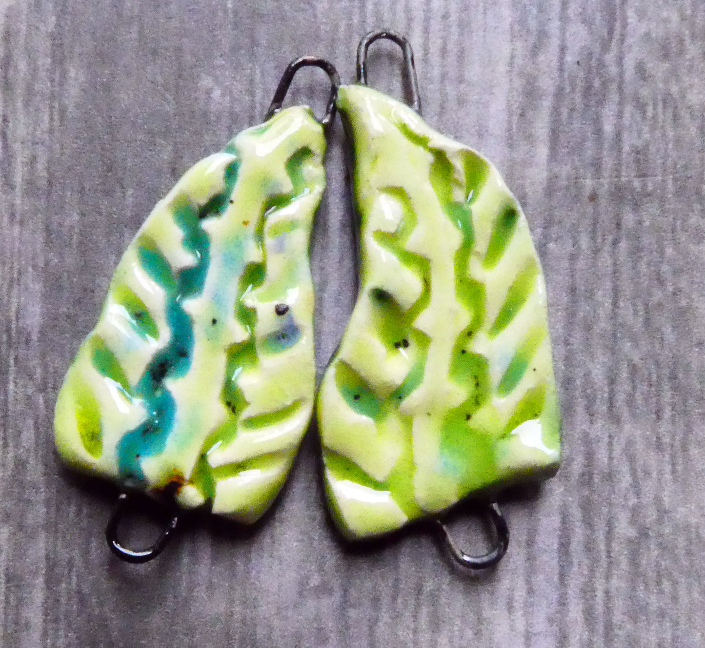 Ceramic Quivering Poplar Tree Earring Connectors - Meadow