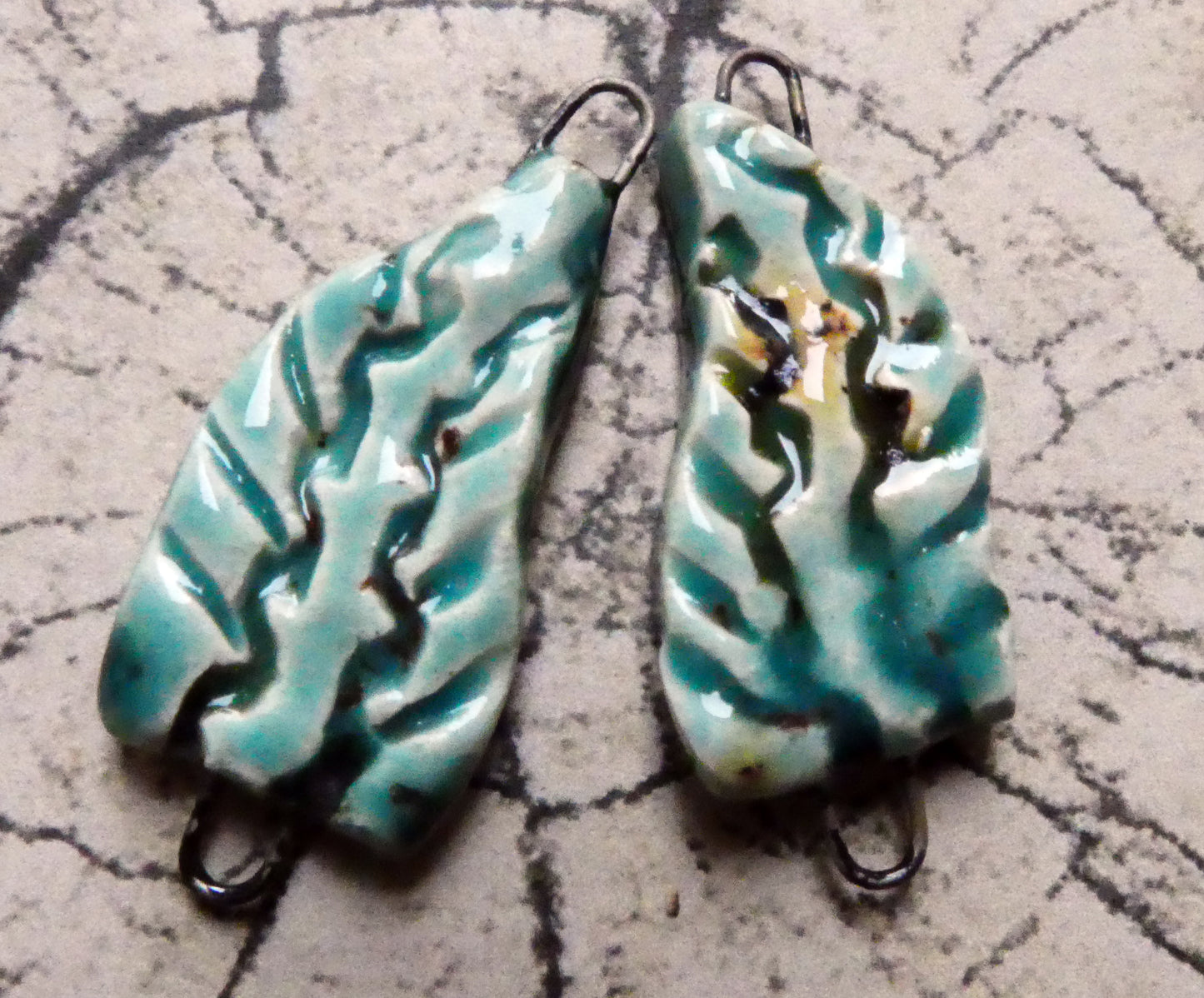 Ceramic Quivering Poplar Tree Earring Connectors - Lotus Blossom