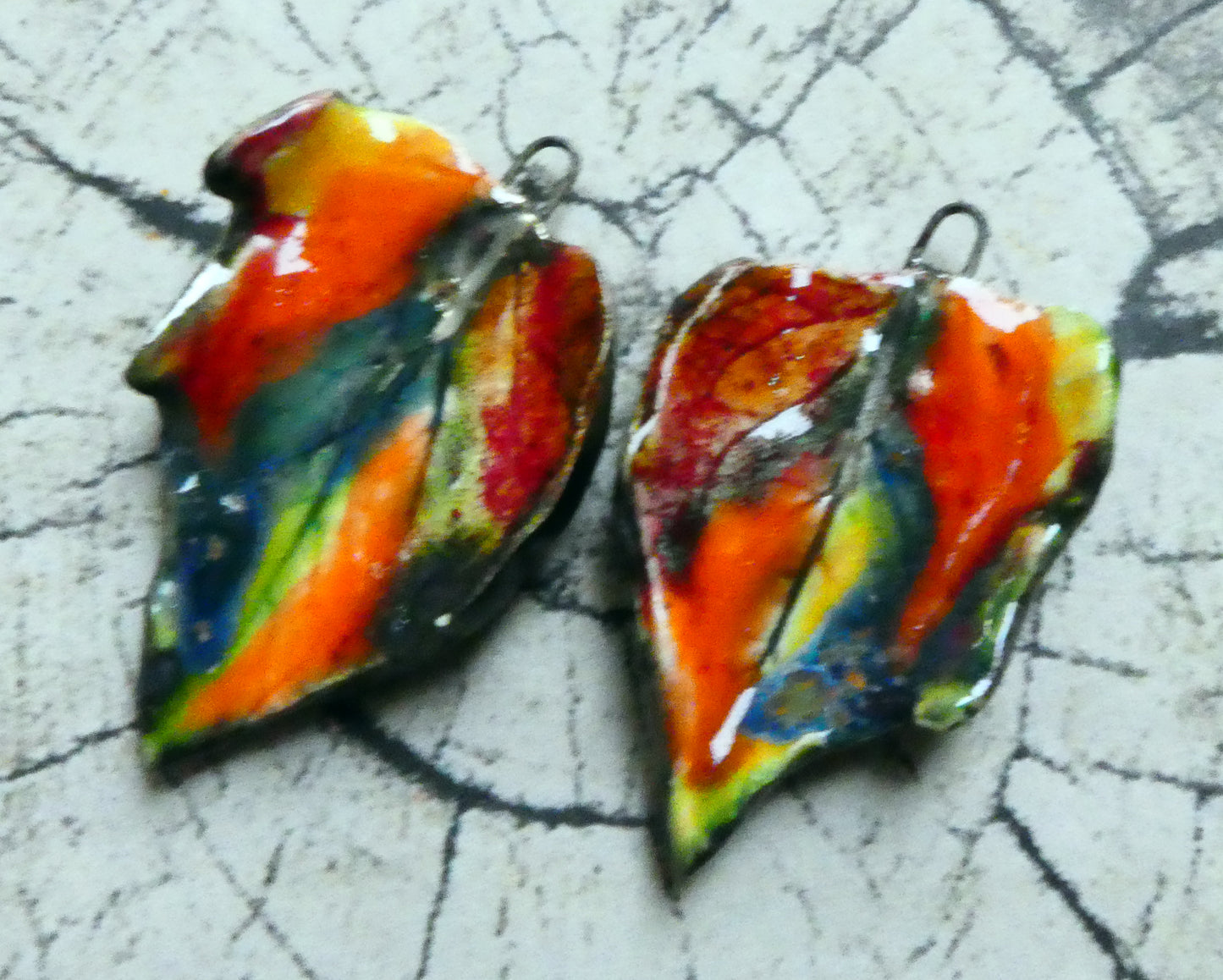 Ceramic Super Slim Autumn Leaf Charms #1