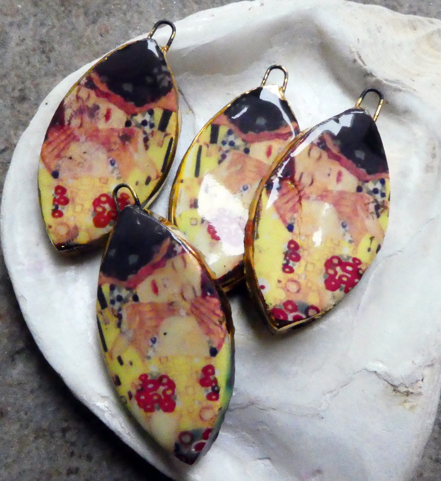 Klimt Kiss Earring Charms