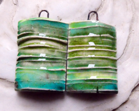 Ceramic Reed Textured Tablet Charms