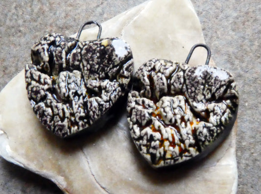 Ceramic Bark Hearts - Dune