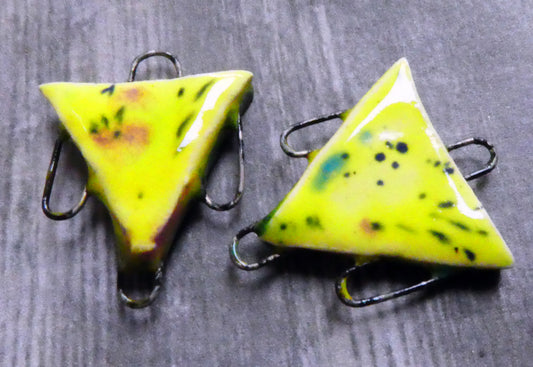 Ceramic Three Hoop Triangle Connectors - Mardi Gras