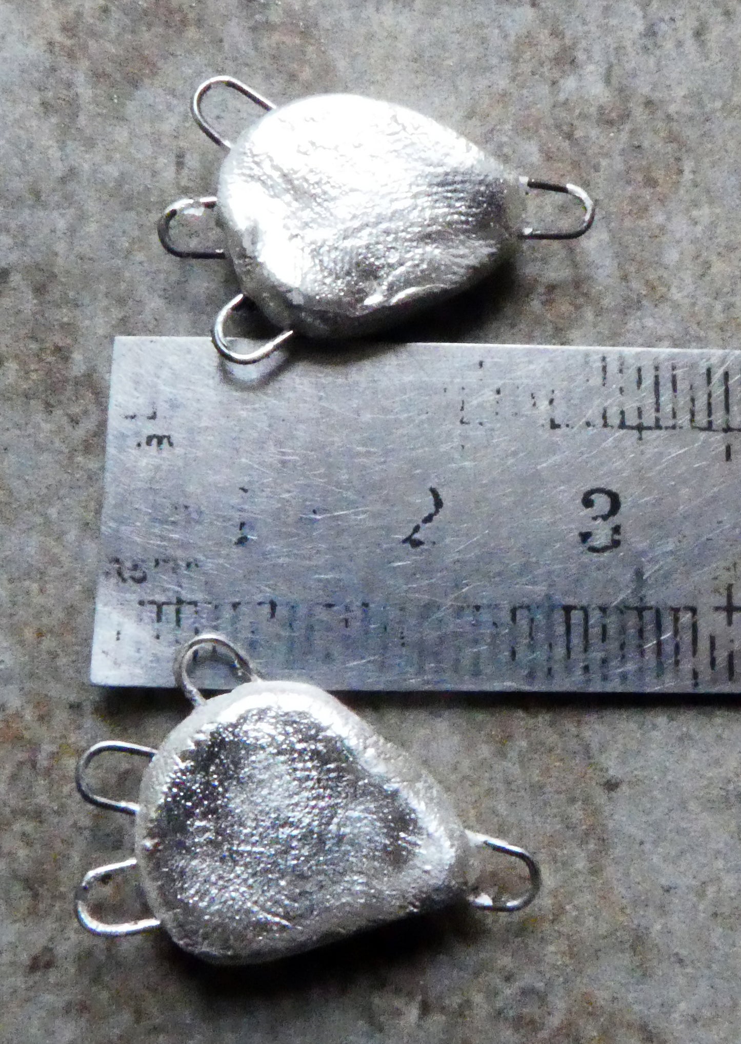 Ceramic Three Hoop Shell Connectors - Fine Silver