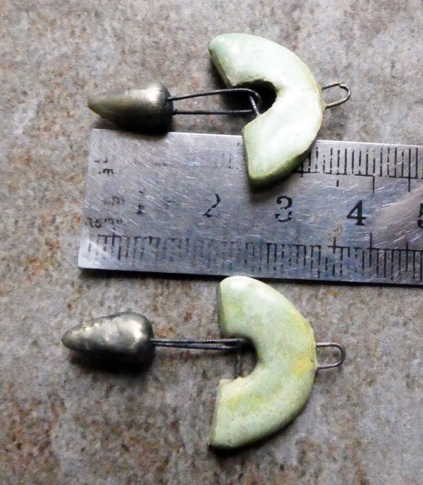 Ceramic Semi Circle Dangles - Mint