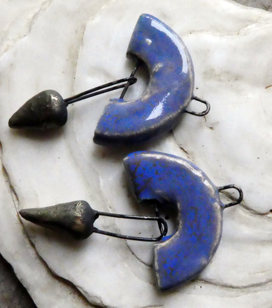 Ceramic Semi Circle Dangles - Ohio