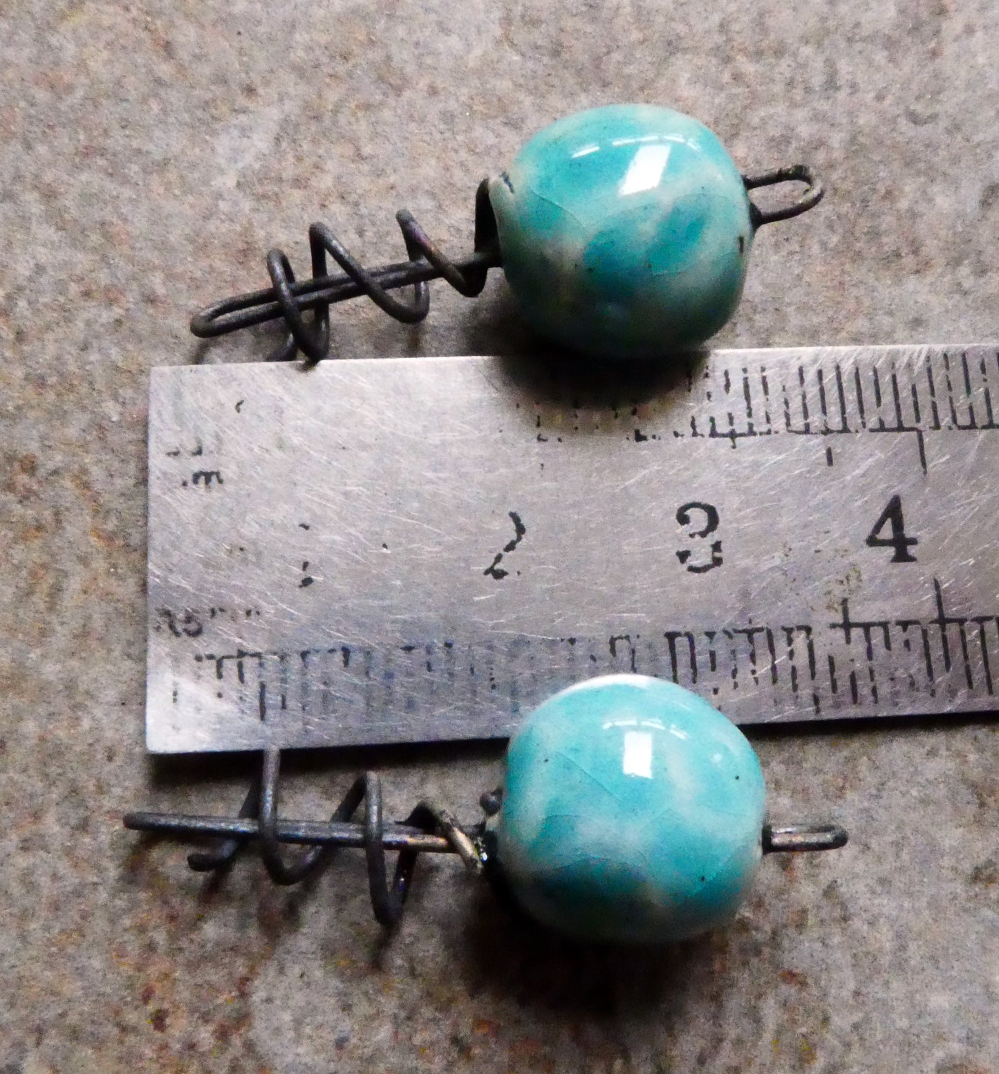 Ceramic Springy Bobble Connectors -Topaz