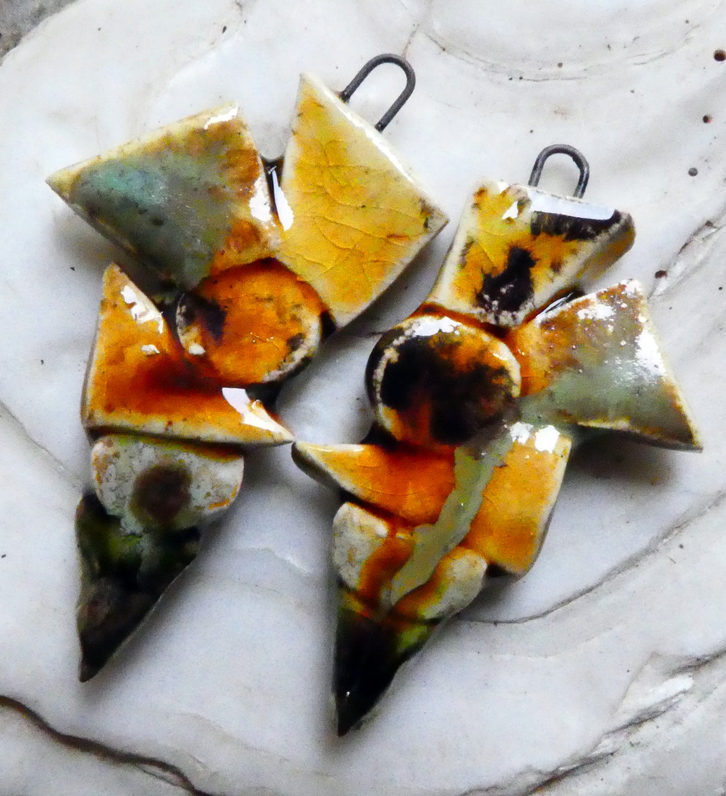 Ceramic Mixed Shape Stacked Charms - Browns #1