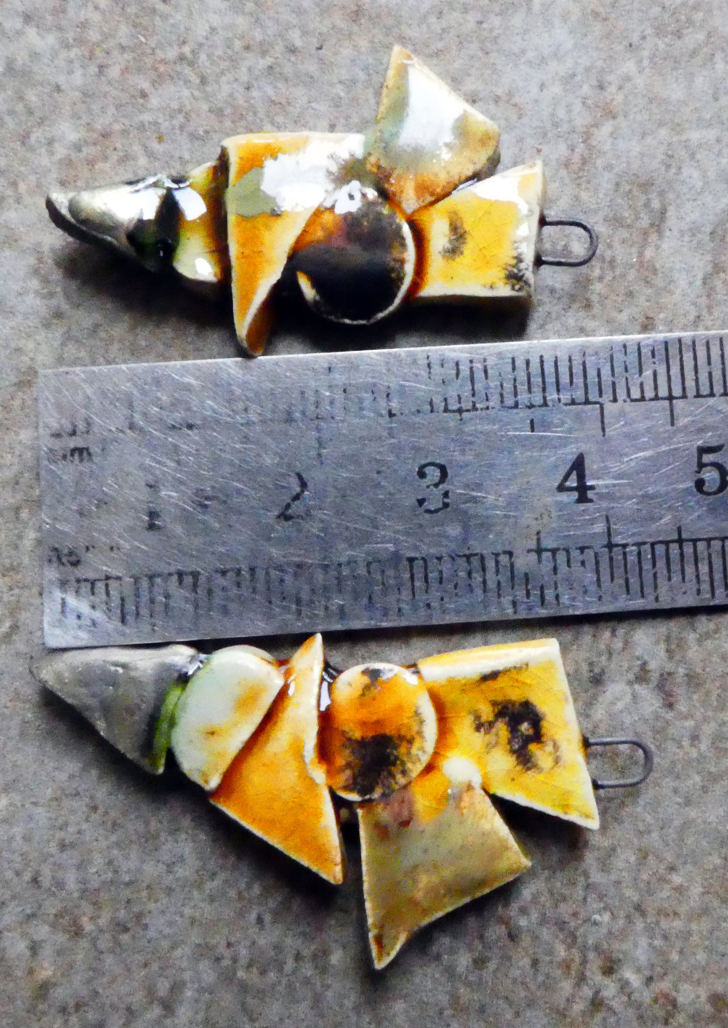 Ceramic Mixed Shape Stacked Charms - Browns #1