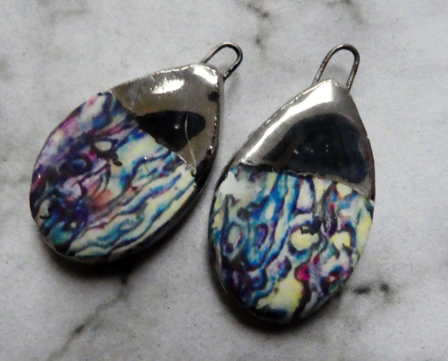 Ceramic Abalone Decal Flat Drops - #6