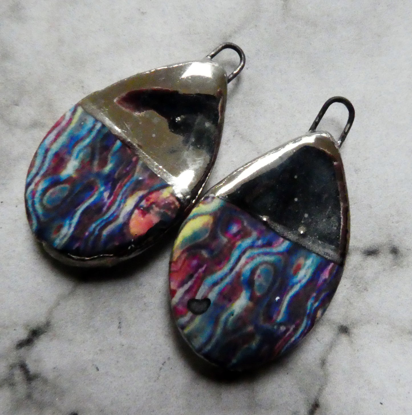 Ceramic Abalone Decal Flat Drops - #8