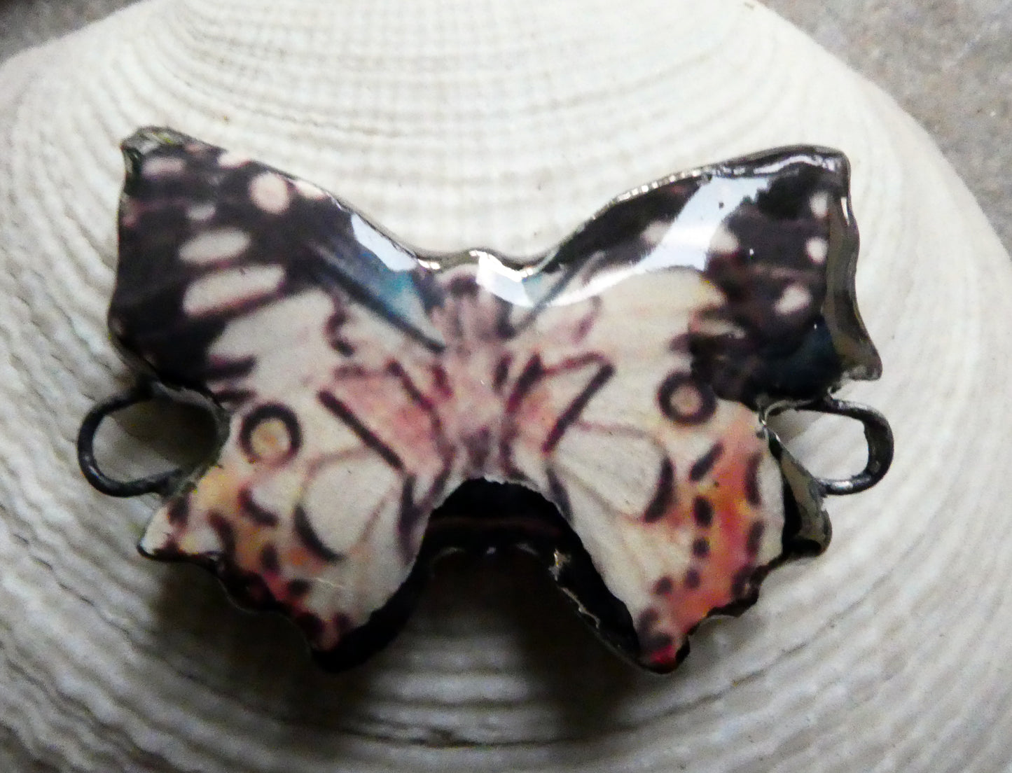 Ceramic Decal Butterfly Bracelet Bar - #3