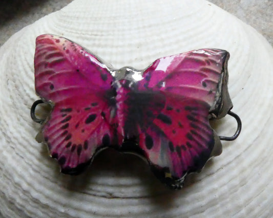 Ceramic Decal Butterfly Bracelet Bar - #10