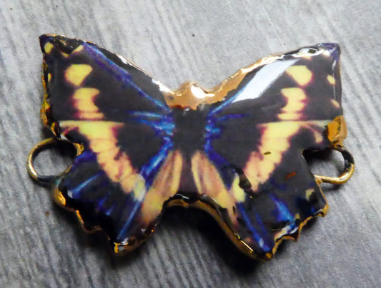 Ceramic Decal Butterfly Bracelet Bar - #12