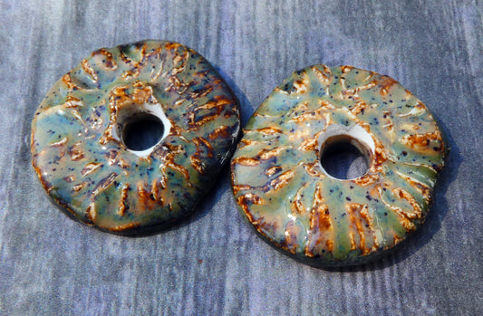 Ceramic Organic Textured Discs - Amber Ash