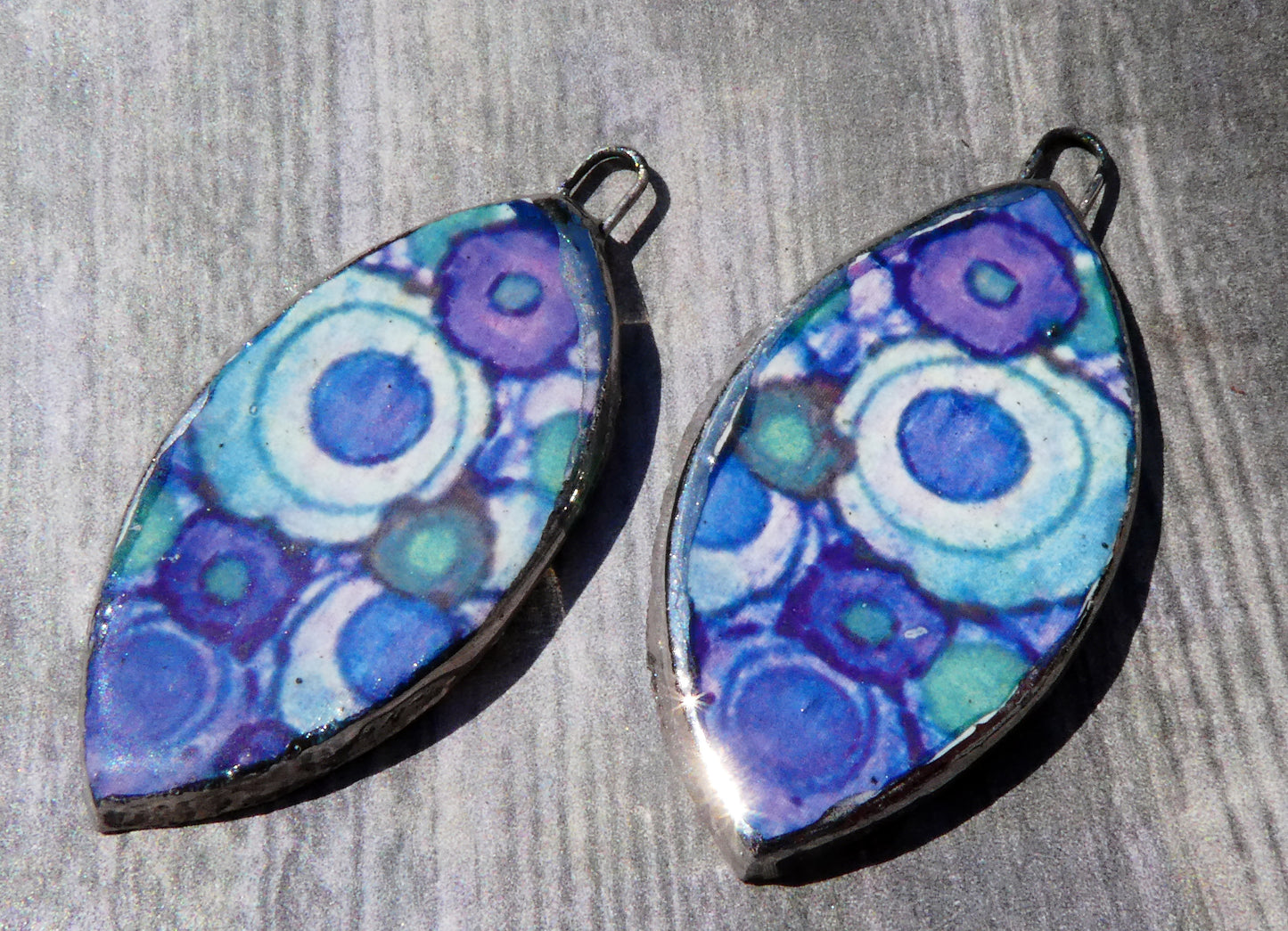 Ceramic Painted Drop Decal Earring Charms #3