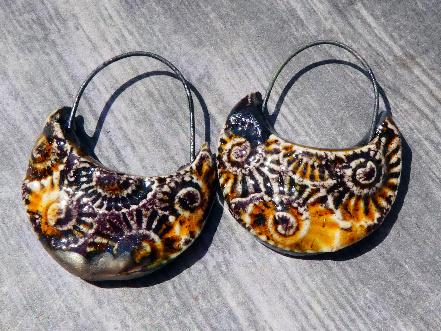 Ceramic Ammonite Textured Charms - Dune