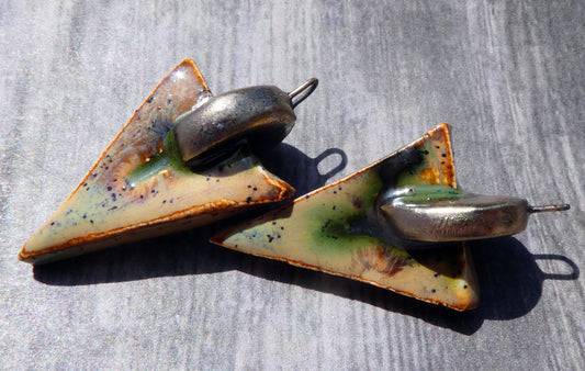 Ceramic Chunky Dagger Charms -Amber Ash