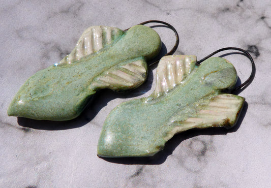 Ceramic Winged Goddess Charms - Mint