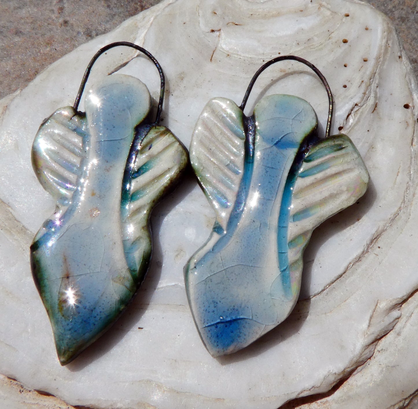 Ceramic Winged Goddess Charms - Water