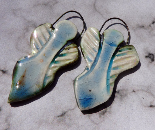 Ceramic Winged Goddess Charms - Water