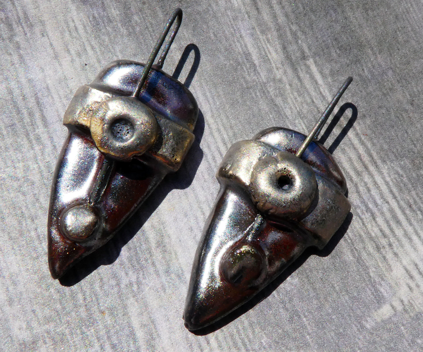 Ceramic Chunky Rivet Shield Charms - Gloria