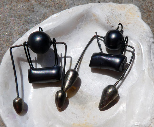 Ceramic Barrel Dangles -Pewter