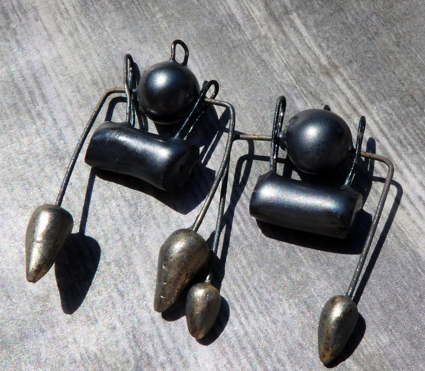 Ceramic Barrel Dangles -Pewter