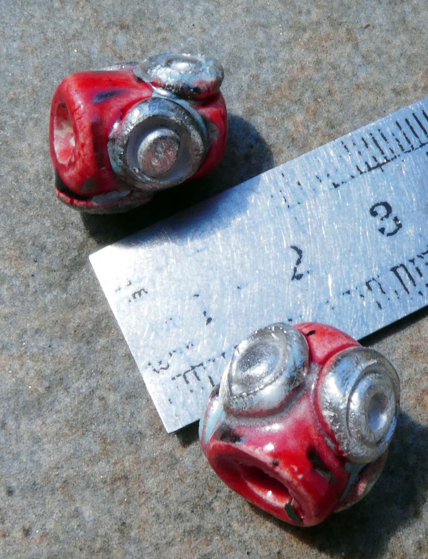 Ceramic Encrusted Beads - Ladybug