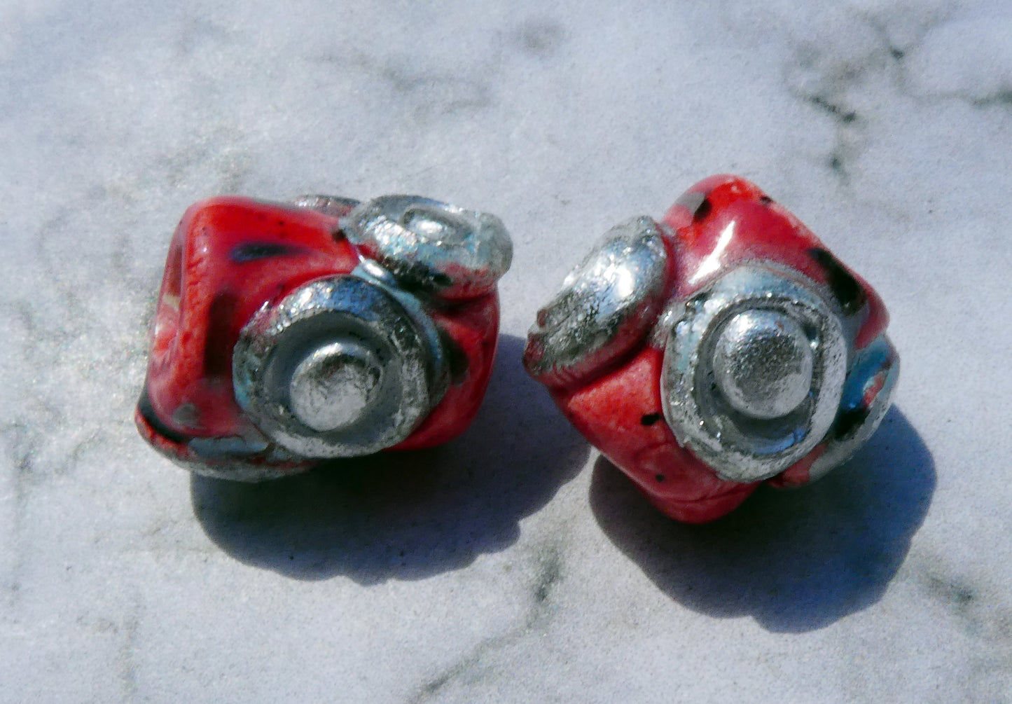 Ceramic Encrusted Beads - Ladybug